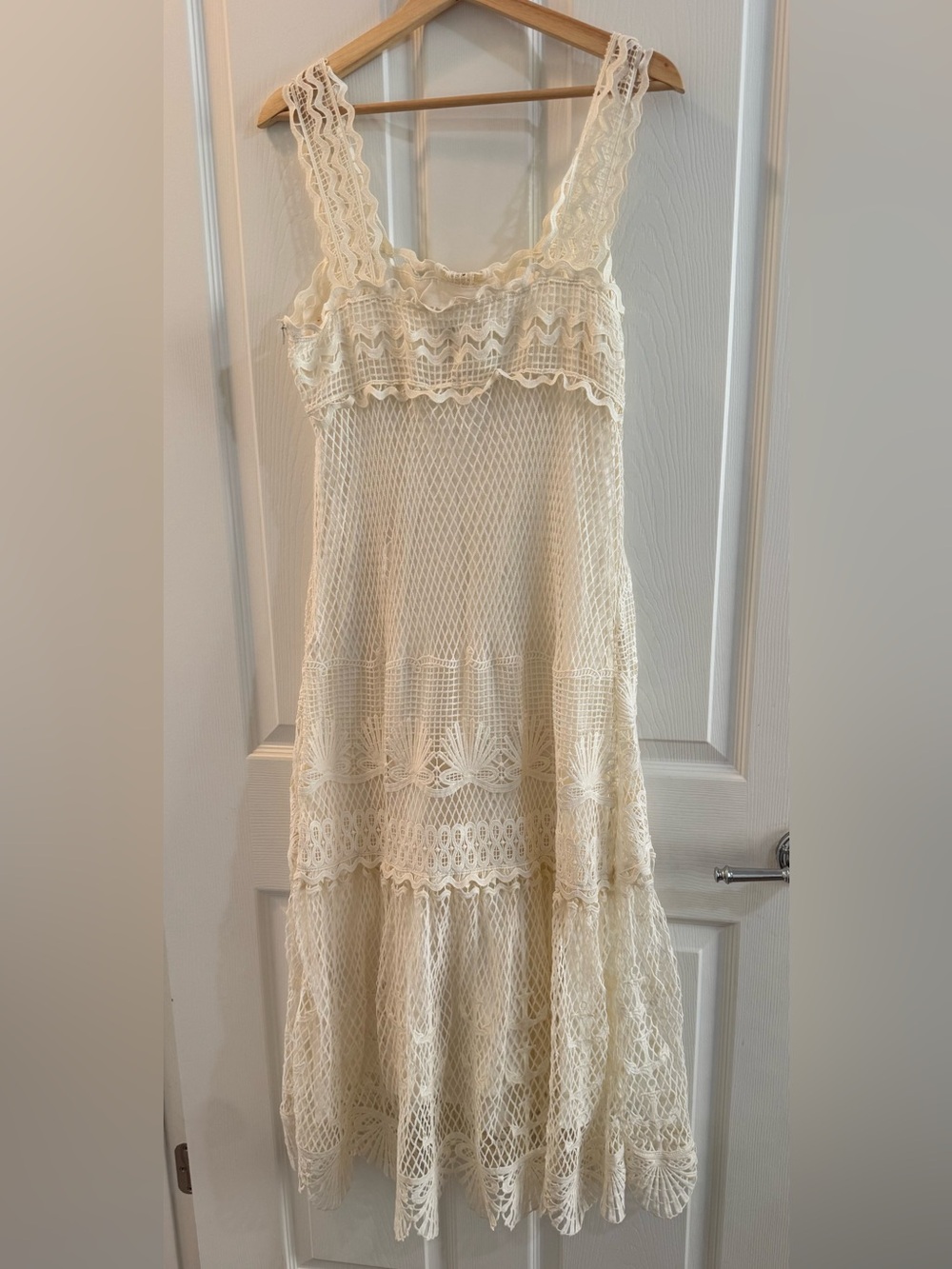 Farm Rio Nautical Guipure Maxi Dress Off White – Size Small - Picture 6 of 6